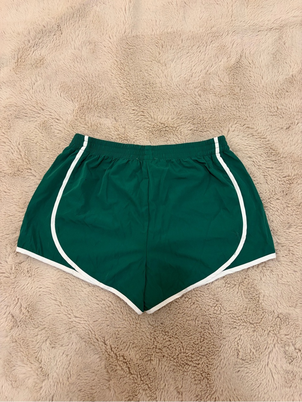 Classic Green Track Shorts with White Trim